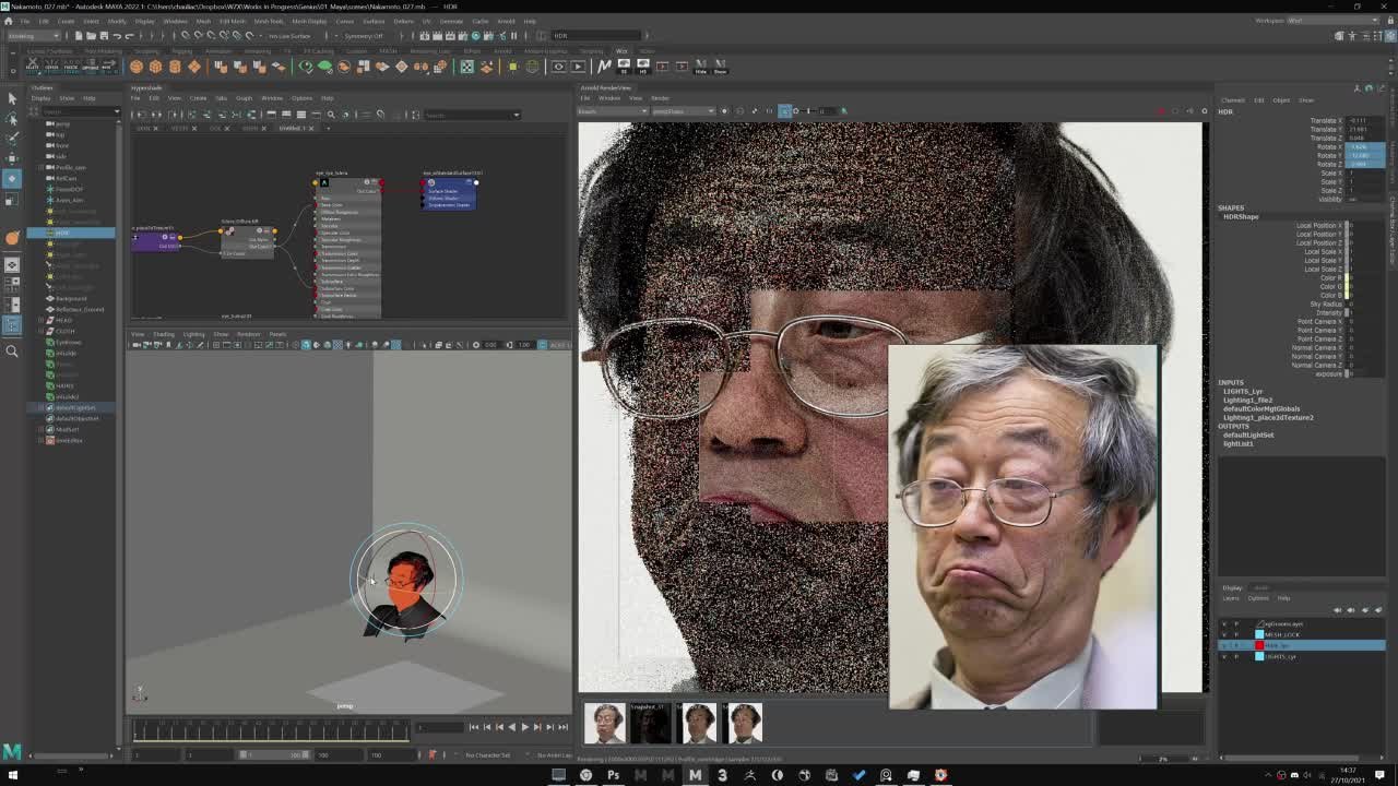 2 Nakamoto - Create a Realistic CG Portrait with Maya, Zbrush, Xgen, Arnold and Mari , Originals