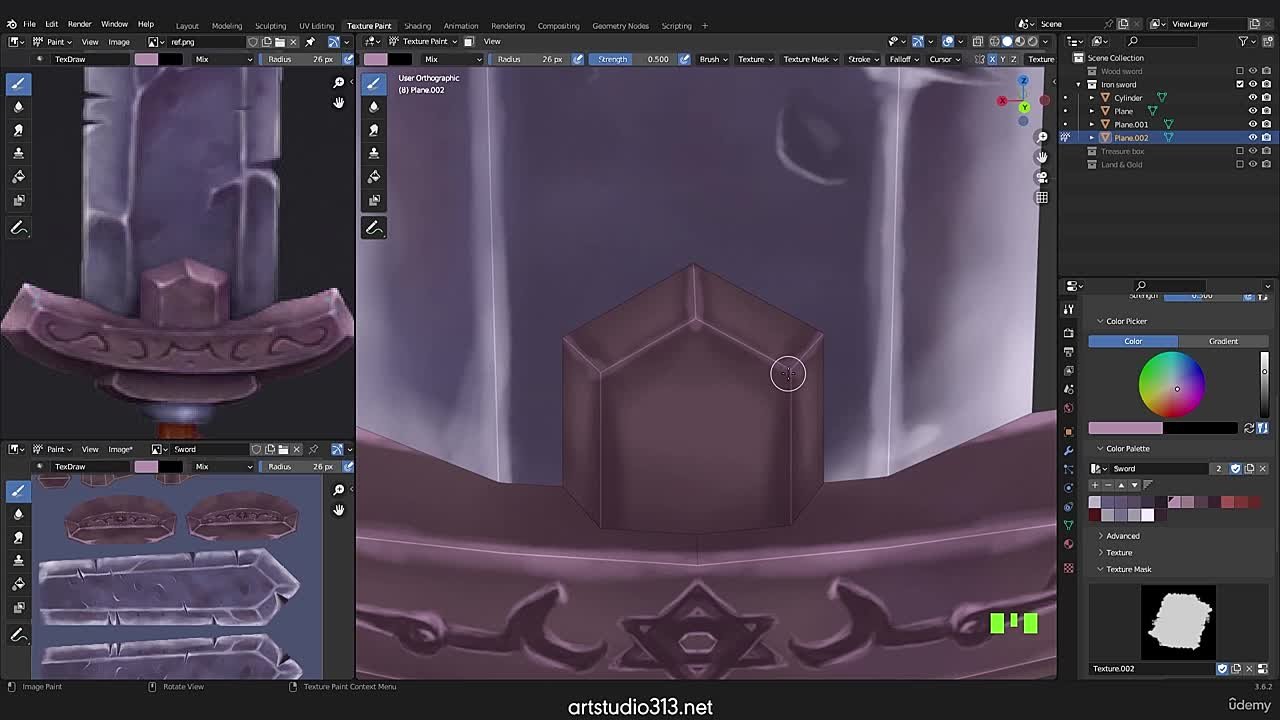 Udemy - New way of Texture painting Game assets in Blender 3.6