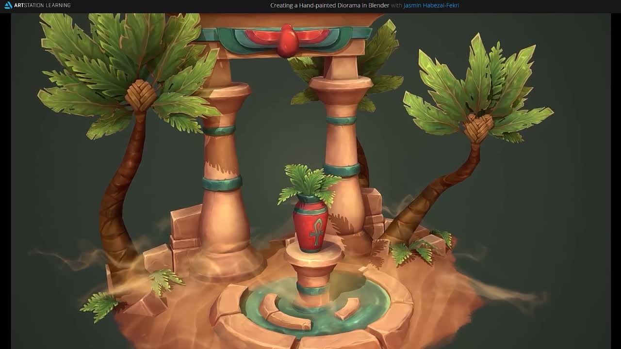 ArtStation - Creating a Hand-painted Diorama in Blender 2.83 by Jasmin Habezai-Fekri (2020)