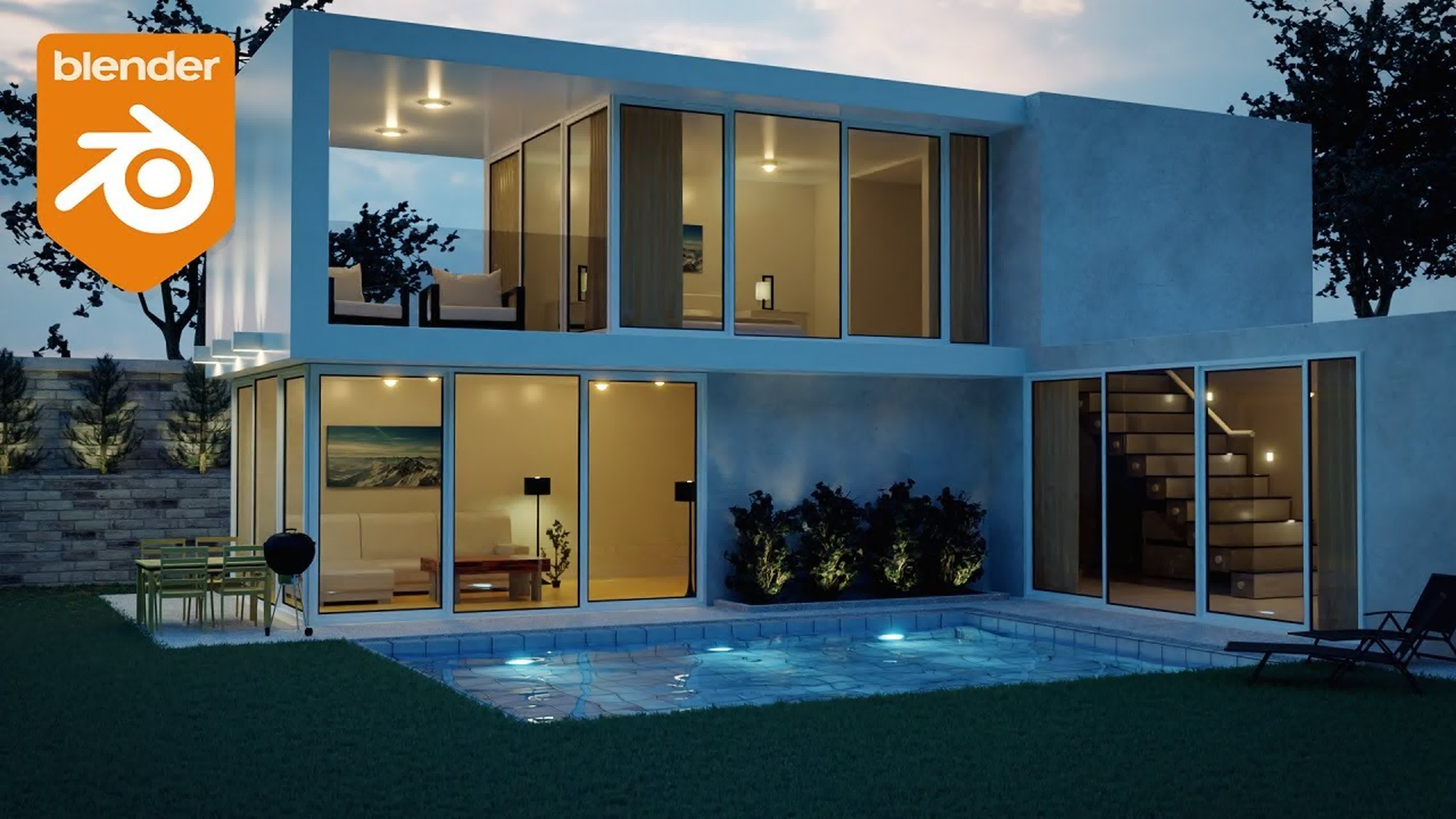 Udemy - Create & Design a Modern 3D House in Blender 2.80