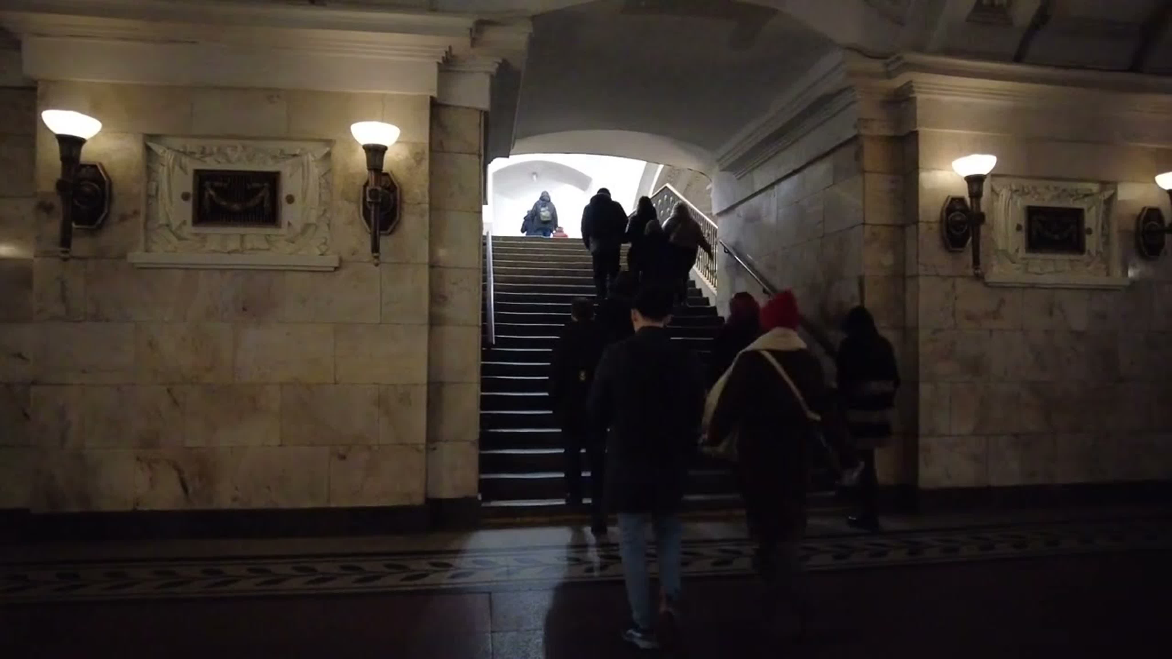POV of Moscow metro station.