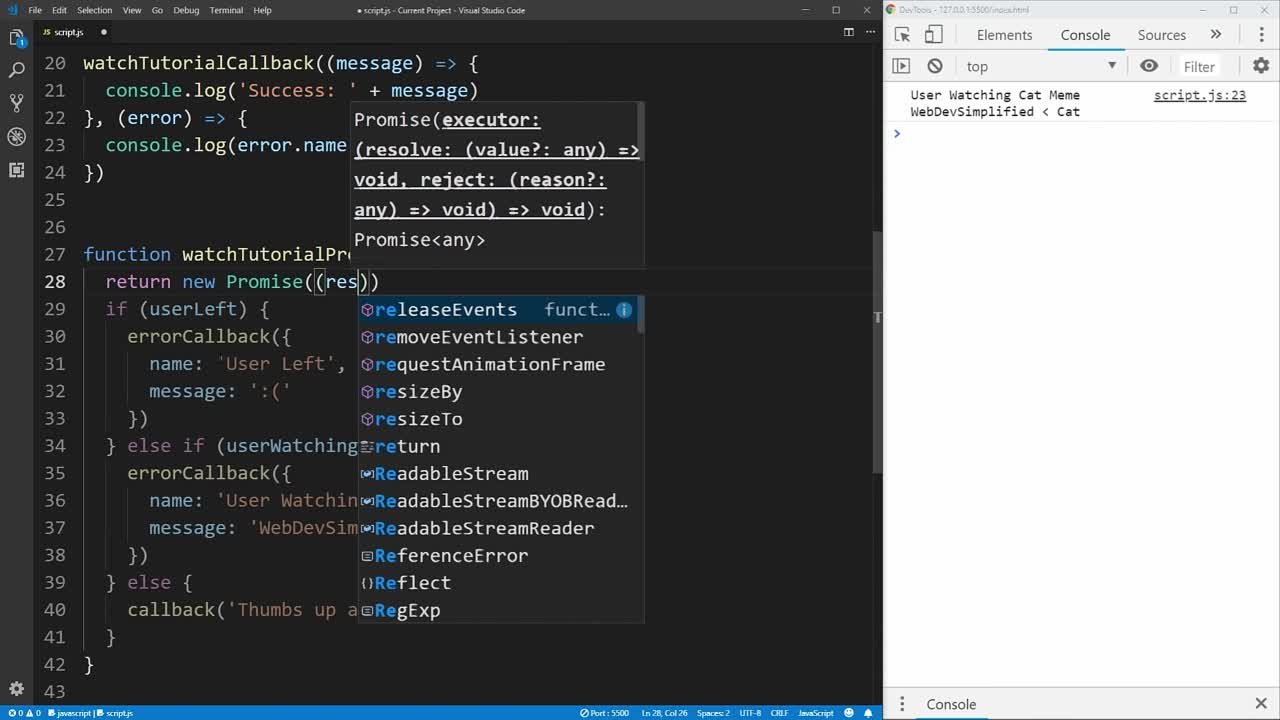 ES6 Tutorials [WebDevSimplified]