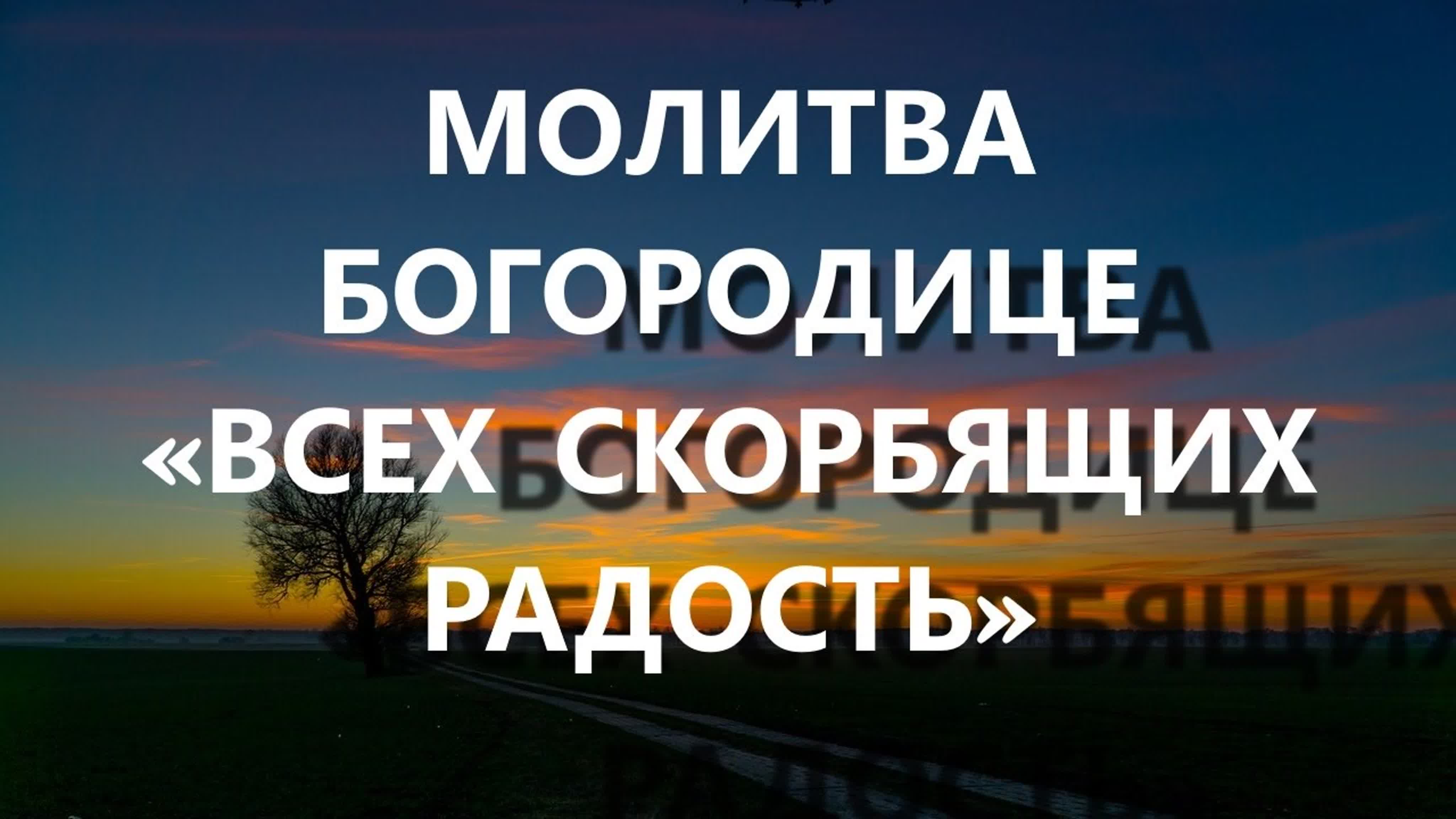 МОЛИТВЫ  БОГОРОДИЦЕ