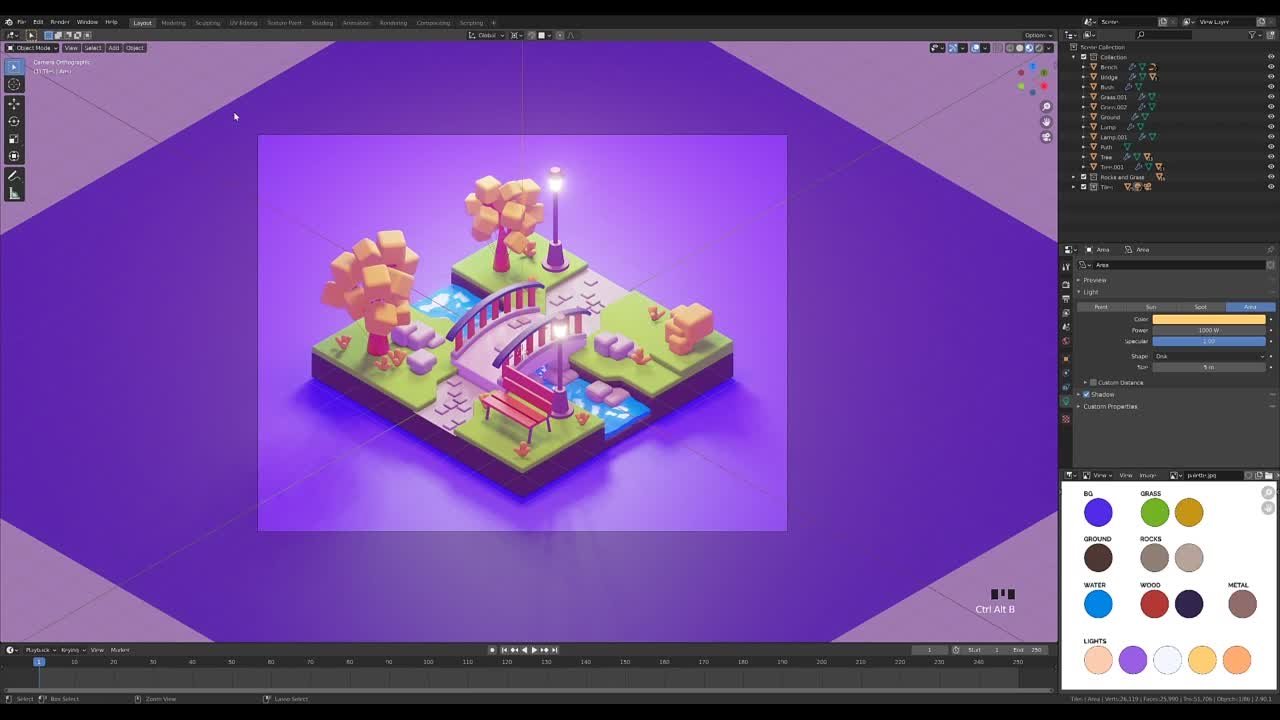Курс по Blender - Солнечный парк (ENG)