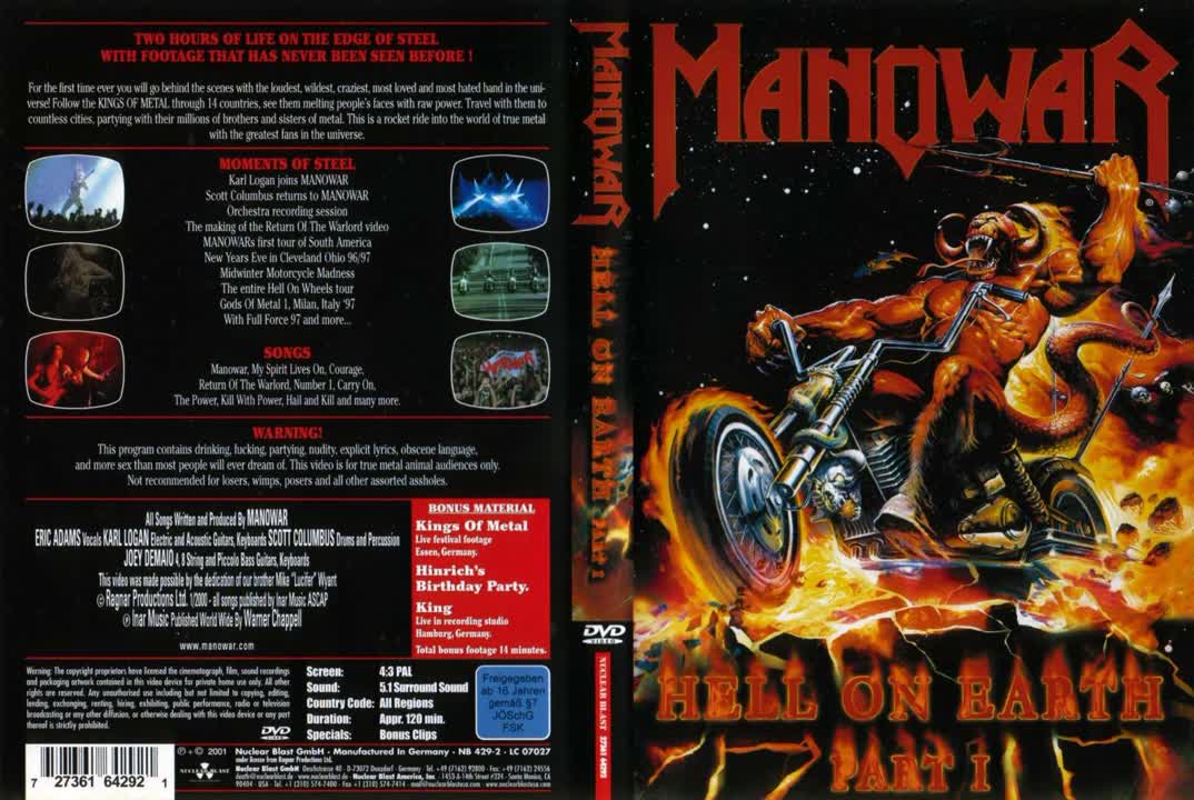 Manowar Concerts Collection [2001, DVDRip], 8 DVD