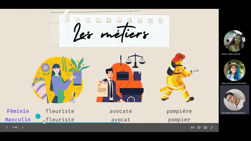 Le vocabulaire de .... en français