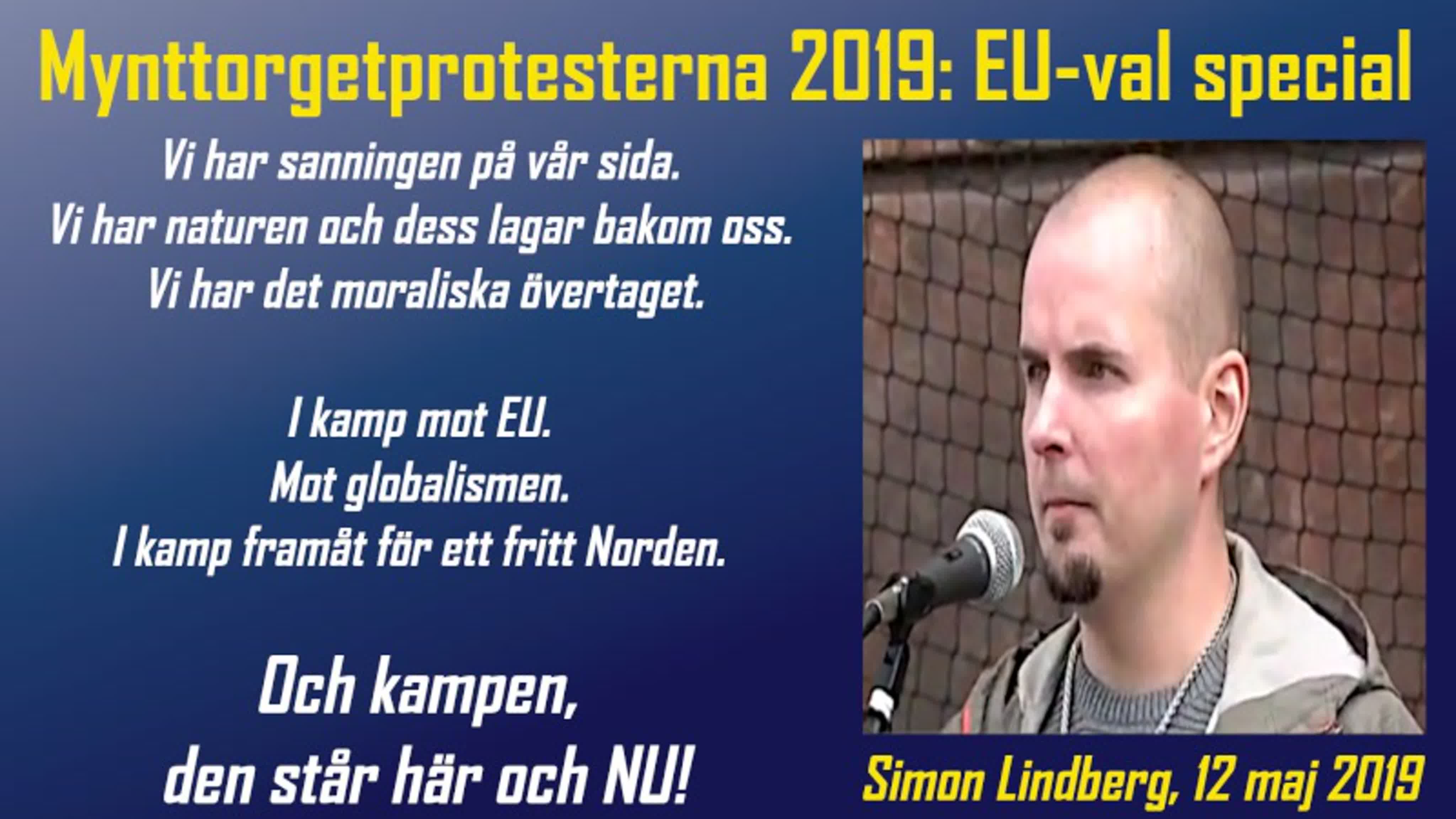 EU-val Special: Simon Lindberg, 12 maj 2019, på Mynttorget