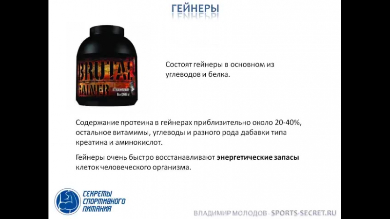 Секреты спортивного питания от А до Я (Владимир Молодов)