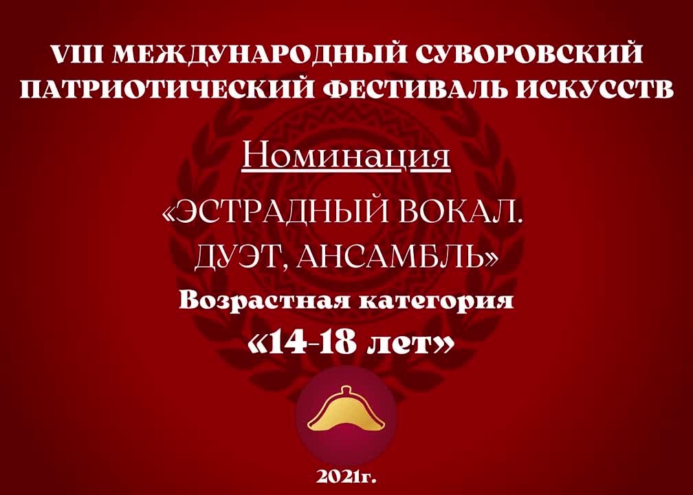 Номинация "Эстрадный вокал. Дуэт, ансамбль" Возрастная категория - 14-18 лет