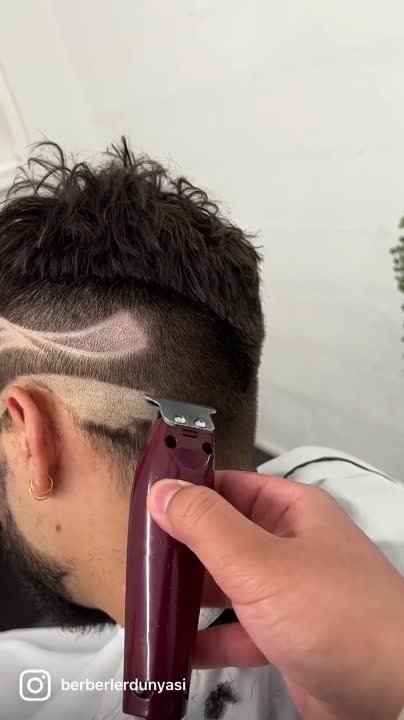 (((Hair tattoo, стрижка огнём)))