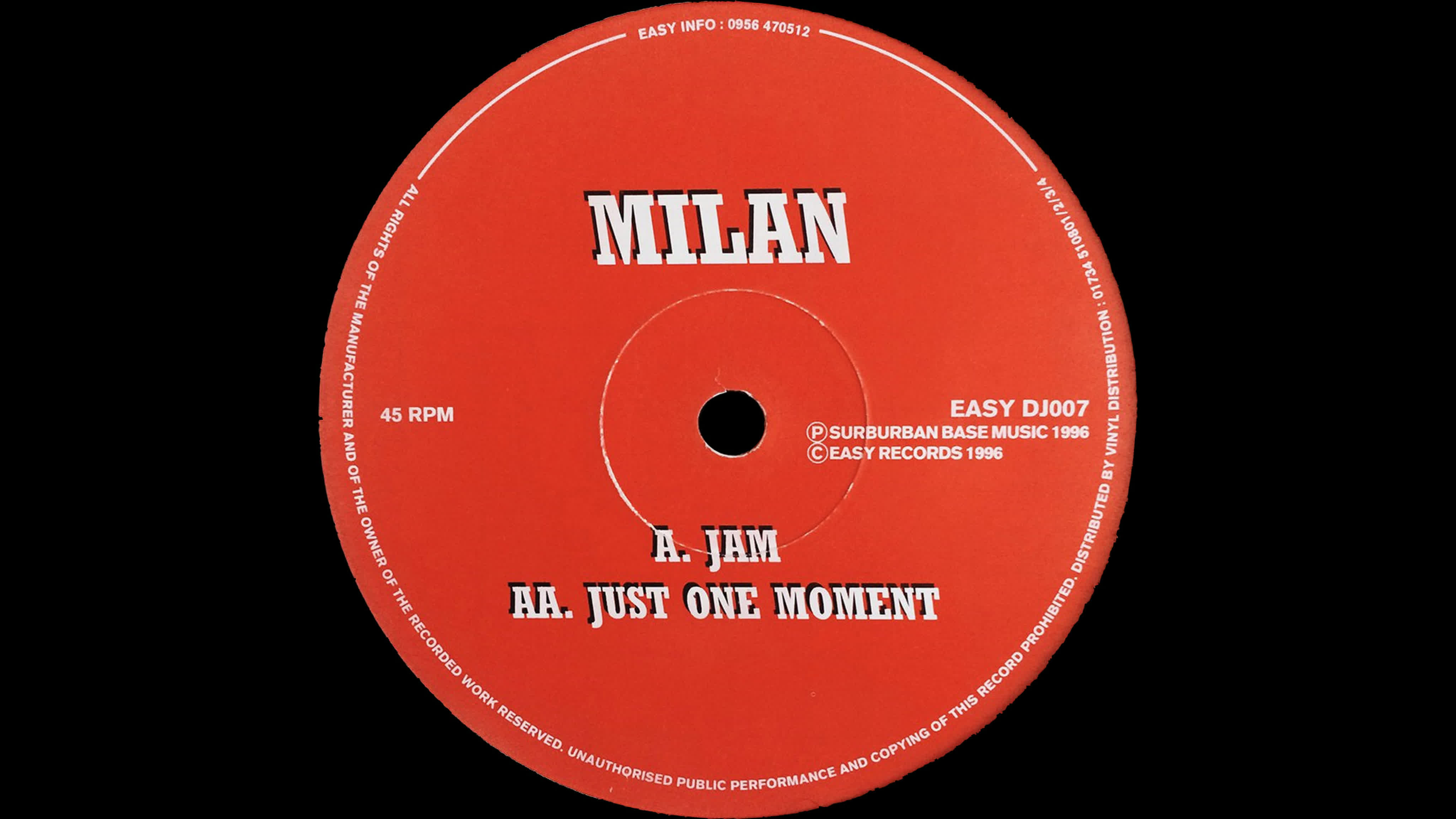 Milan - Jam / Just One Moment (Vinyl, 1996)
