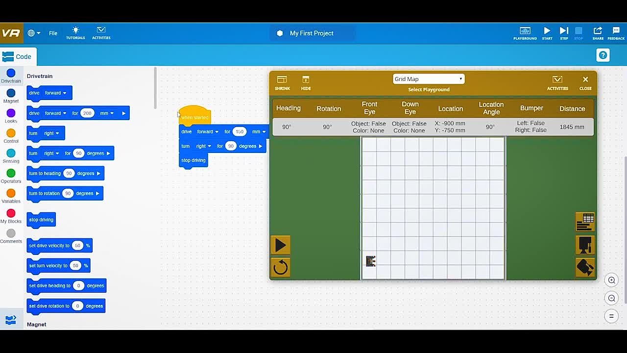 Виртуальная робототехника. VEXcode VR.