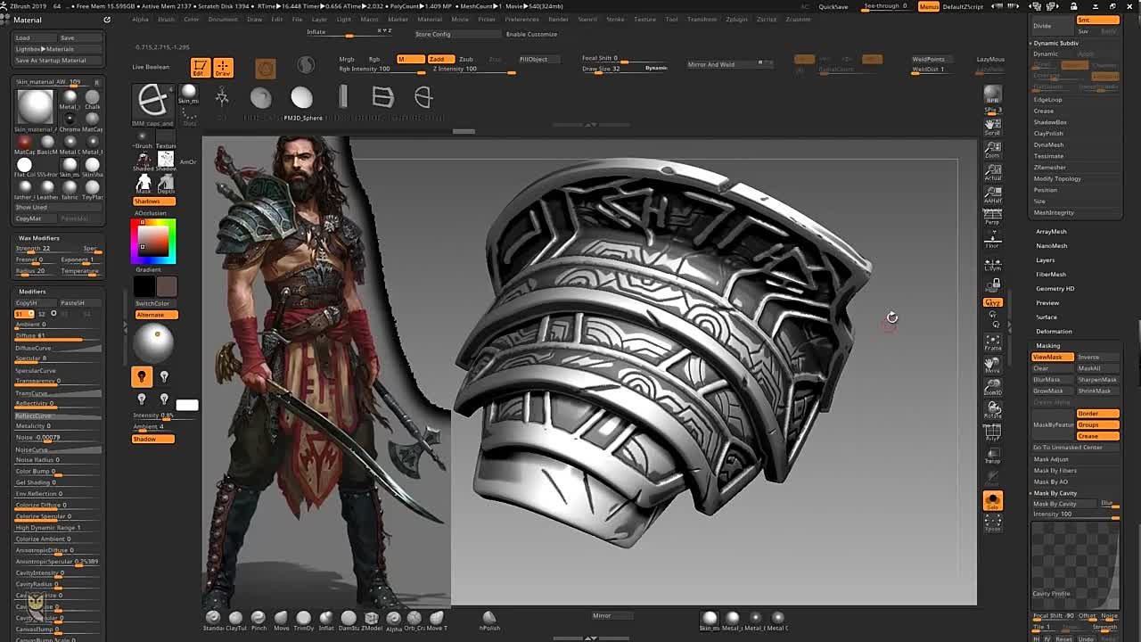 7 Udemy - Male Character Creation in Zbrush , Male Character Creation in Zbrush ,  Adding colors and materials