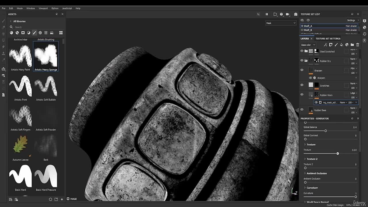 2 Udemy - Zbrush 3ds Max Substance 3d Painter Bane Creation Course, 2. Making props and details in 3ds Max. Texturing in Substan